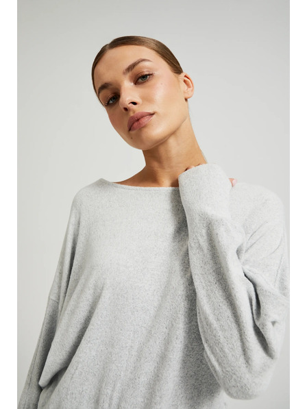 Moodo Glatki džemper dugih rukava sive boje Moodo
