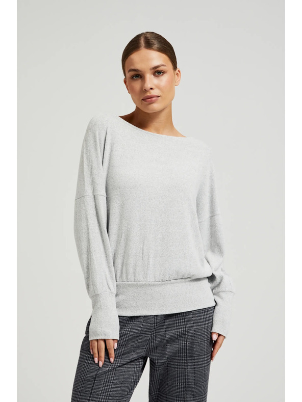 Moodo Glatki džemper dugih rukava sive boje Moodo