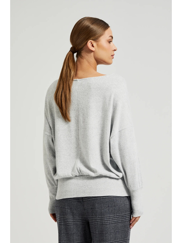 Moodo Glatki džemper dugih rukava sive boje Moodo