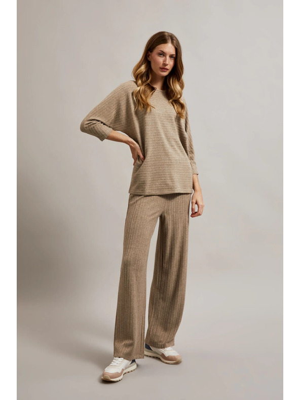 Moodo Džemper ukrašen metalnom niti bež boja Moodo