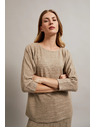 Moodo Džemper ukrašen metalnom niti bež boja Moodo