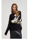 Moodo Uzorkovani džemper labavog kroja crni Moodo