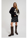 Moodo Uzorkovani džemper labavog kroja crni Moodo