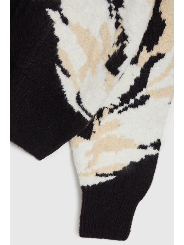 Moodo Uzorkovani džemper labavog kroja crni Moodo