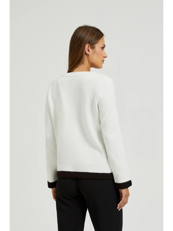 Moodo Rastezljivi džemper s ukrasnim gumbima bijeli Moodo