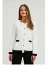 Moodo Rastezljivi džemper s ukrasnim gumbima bijeli Moodo