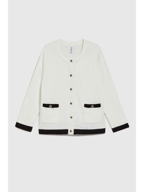 Moodo Rastezljivi džemper s ukrasnim gumbima bijeli Moodo