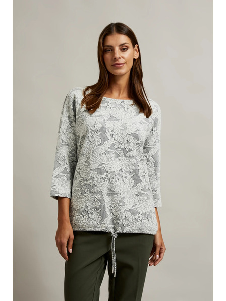 Moodo Džemper s cvjetnim uzorkom i 3/4 rukavima bijeli Moodo