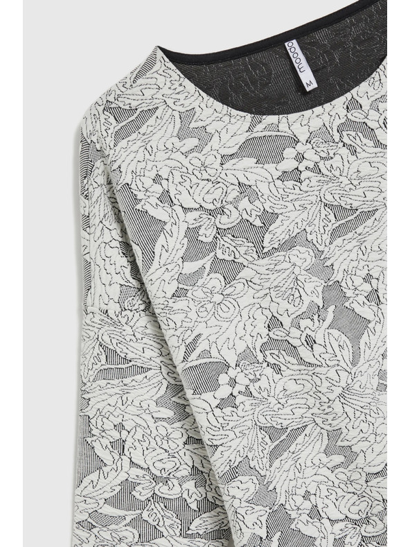 Moodo Džemper s cvjetnim uzorkom i 3/4 rukavima bijeli Moodo