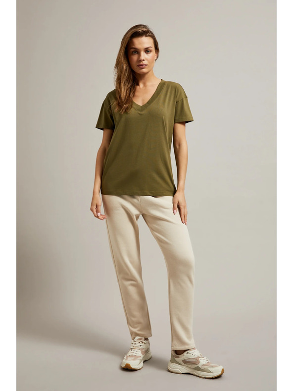 Moodo Majica V-izreza maslinasta Moodo