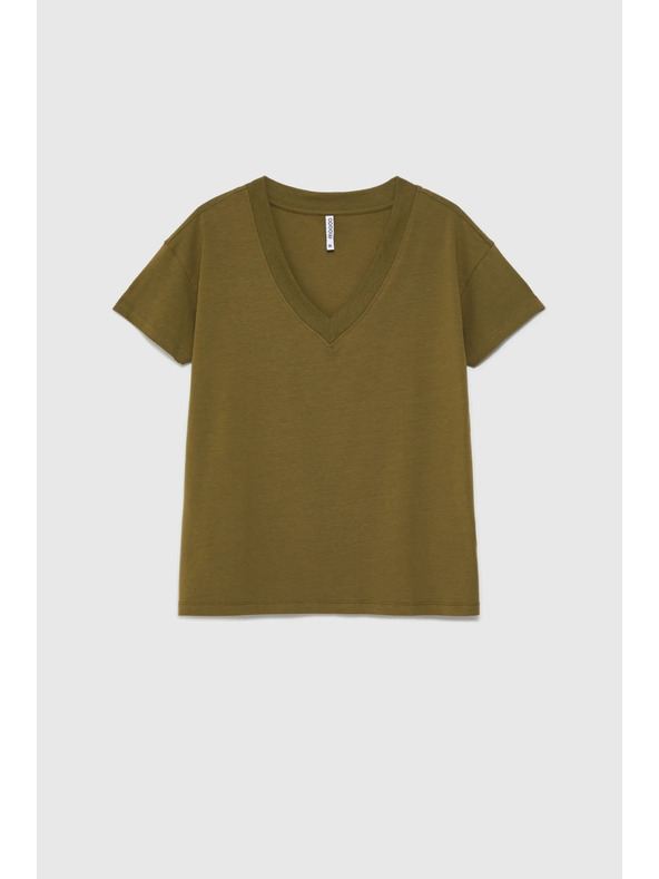 Moodo Majica V-izreza maslinasta Moodo