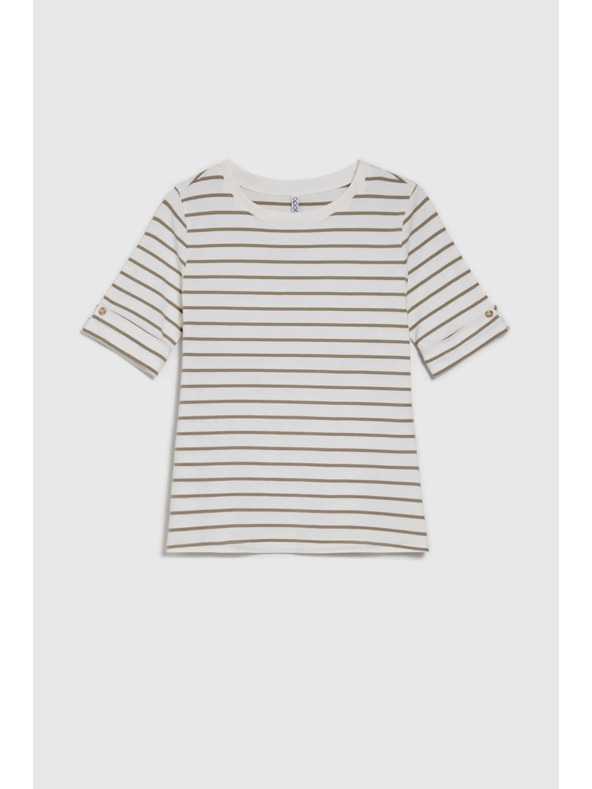 Moodo Maslinasta prugasta bluza s okruglim izrezom Moodo