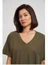 Moodo Maslinasta bluza s V-izrezom Moodo
