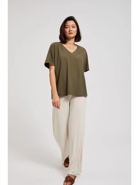 Moodo Maslinasta bluza s V-izrezom Moodo