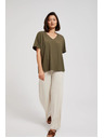 Moodo Maslinasta bluza s V-izrezom Moodo