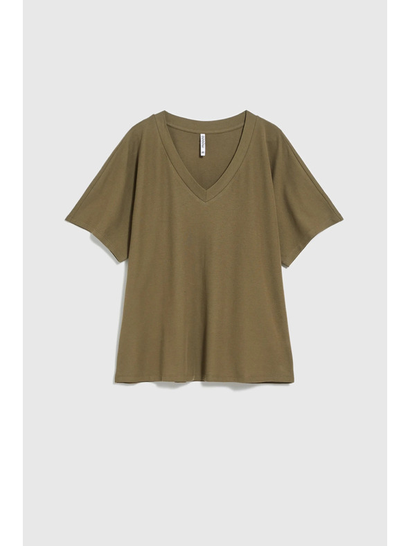 Moodo Maslinasta bluza s V-izrezom Moodo