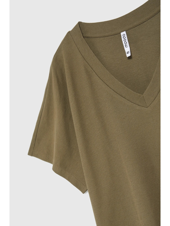 Moodo Maslinasta bluza s V-izrezom Moodo