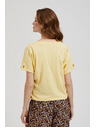 Moodo Žuta majica s džepom i nabiranim rukavima Moodo