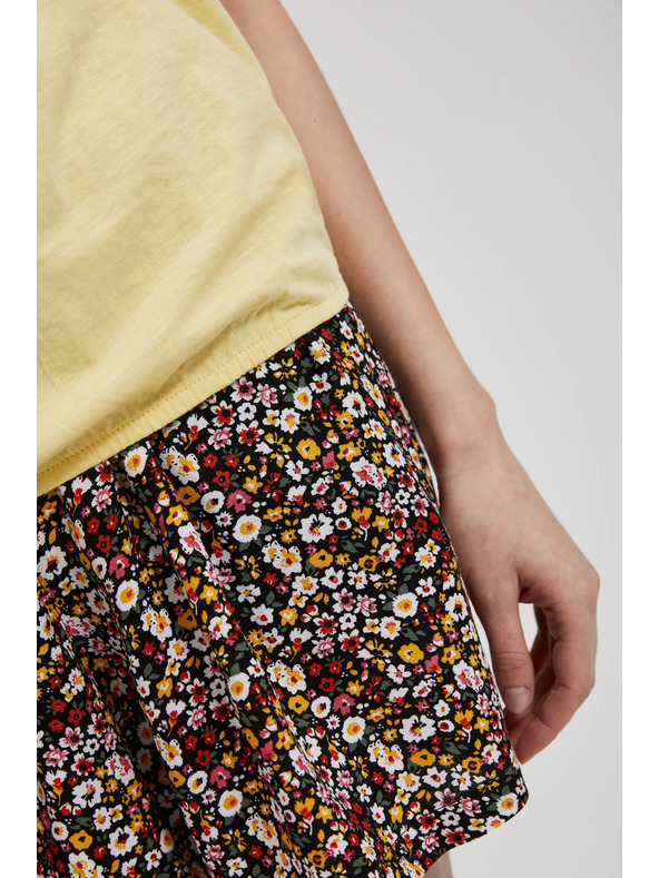 Moodo Žuta majica s džepom i nabiranim rukavima Moodo