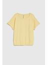 Moodo Žuta majica s džepom i nabiranim rukavima Moodo