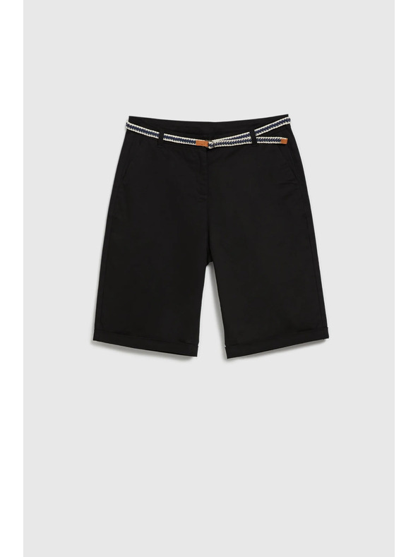 Moodo Pamučne kratke hlače sa pojasom crne Moodo