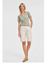 Moodo Pamučne kratke hlače sa pojasom bež Moodo