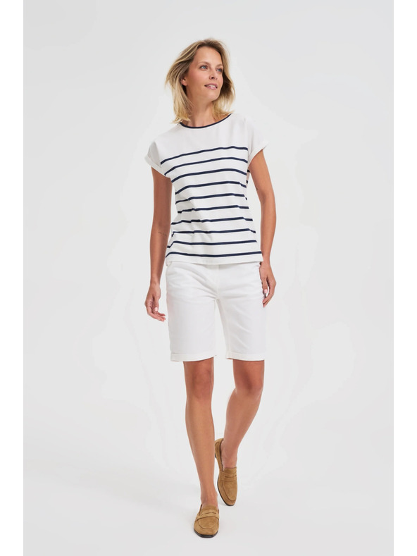 Moodo Pamučne kratke hlače sa pojasom bijele Moodo