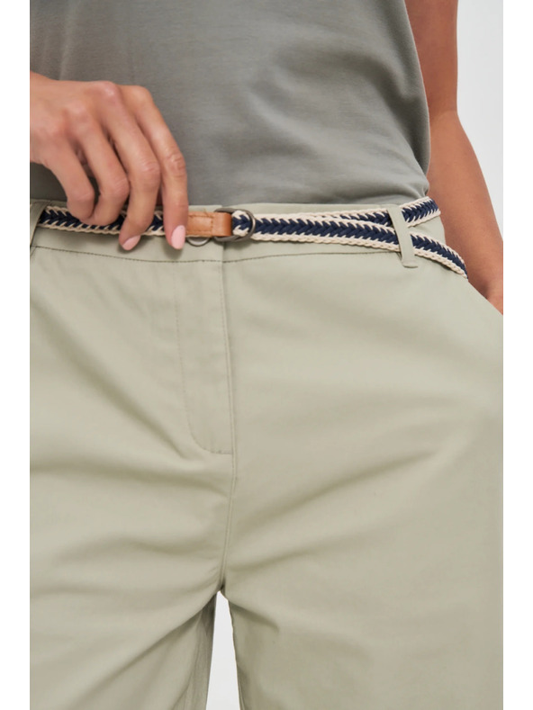 Moodo Pamučne kratke hlače sa pojasom maslinaste Moodo