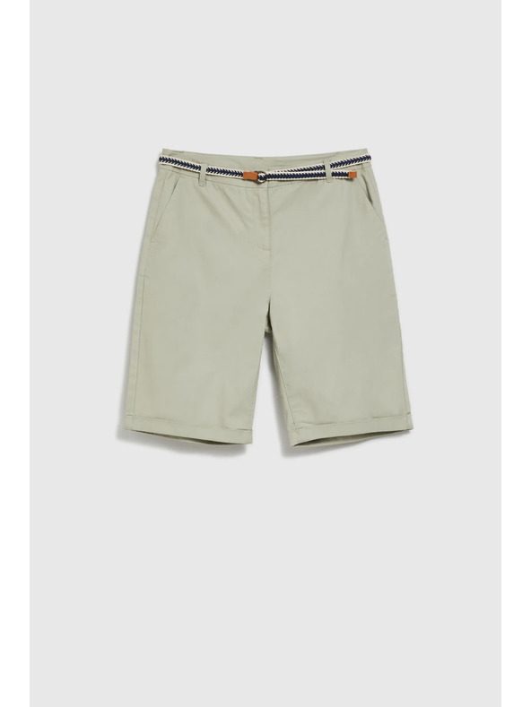 Moodo Pamučne kratke hlače sa pojasom maslinaste Moodo