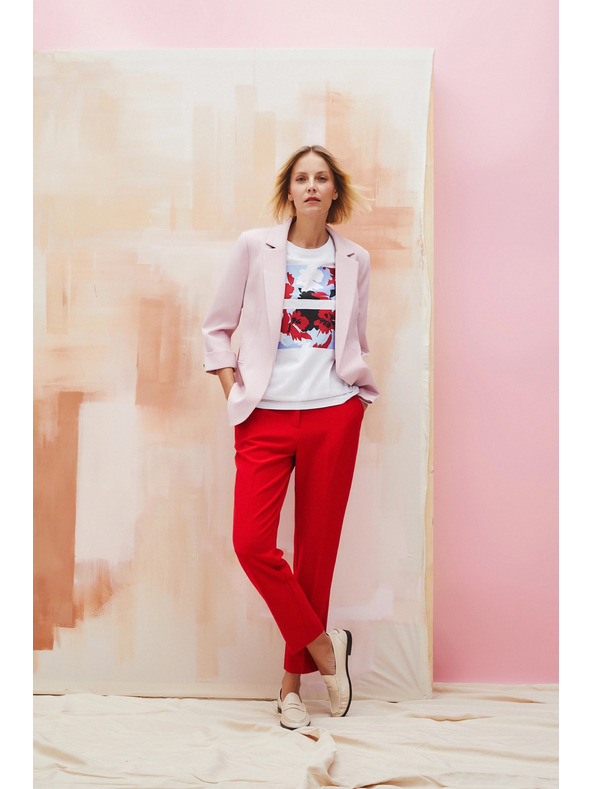 Moodo Crvene Moodo nabrane ravne hlače