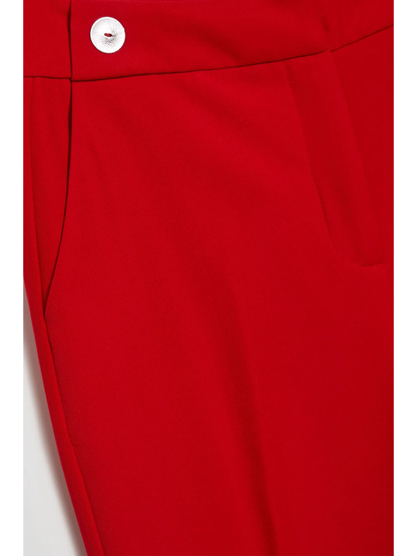 Moodo Crvene Moodo nabrane ravne hlače