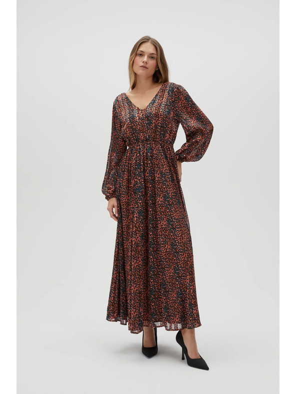 Moodo Narančasto-smeđa ženska Moodo haljina s uzorkom