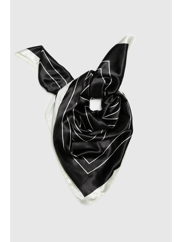 Moodo Bijelo-crni ženski Moodo šal s uzorkom