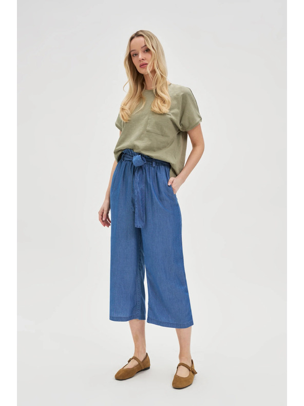 Moodo Plave ženske široke hlače Moodo