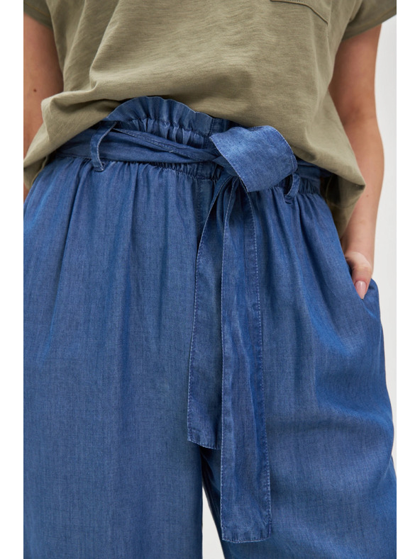 Moodo Plave ženske široke hlače Moodo