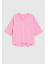 Moodo Bluza s V izrezom ružičasta Moodo