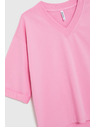 Moodo Bluza s V izrezom ružičasta Moodo