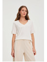 Moodo Bijela bluza s V-izrezom Moodo