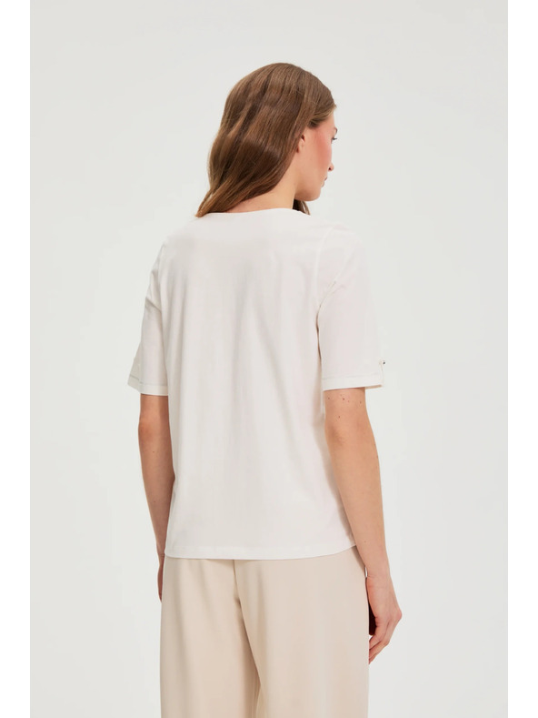 Moodo Bijela bluza s V-izrezom Moodo