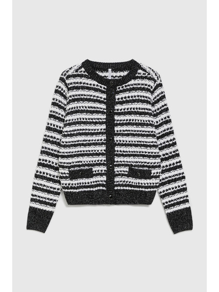 Moodo Crni prugasti kardigan Moodo