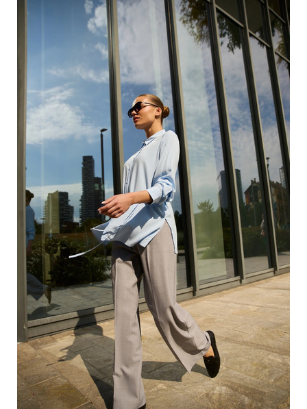 Moodo Svjetloplava bluza s vezivanjem Moodo