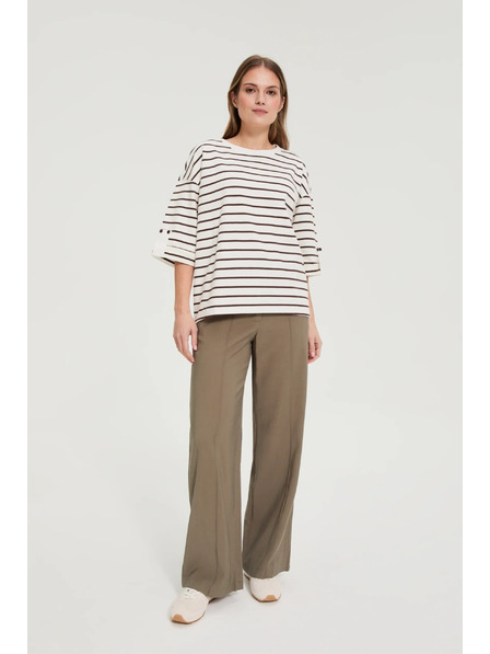 Moodo Prugasta dukserica bijela Moodo