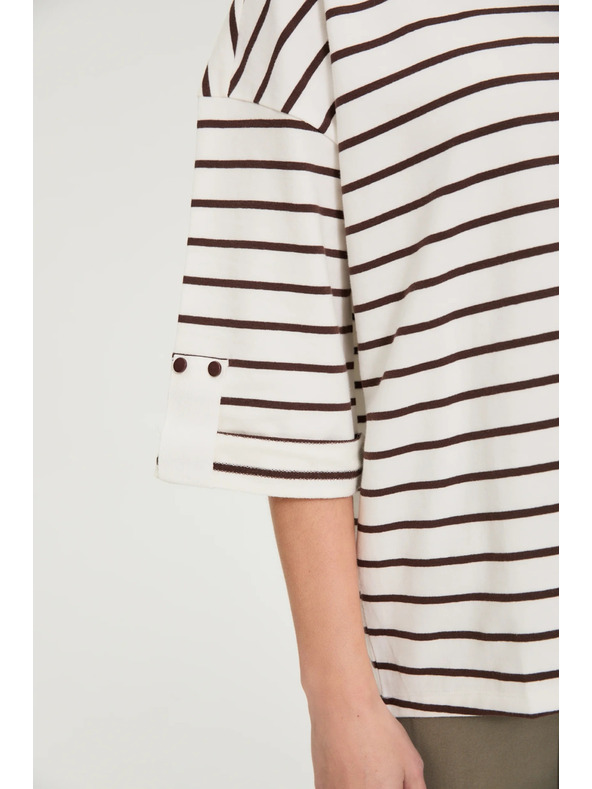 Moodo Prugasta dukserica bijela Moodo