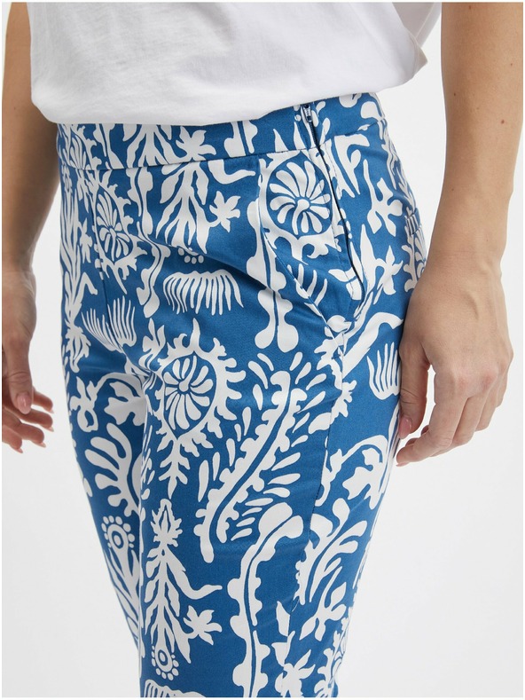 Orsay Bijelo-plave ženske hlače s uzorkom ORSAY