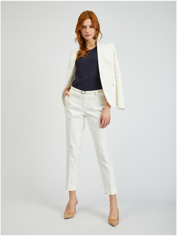 Orsay Bijele ženske skraćene hlače s remenom ORSAY