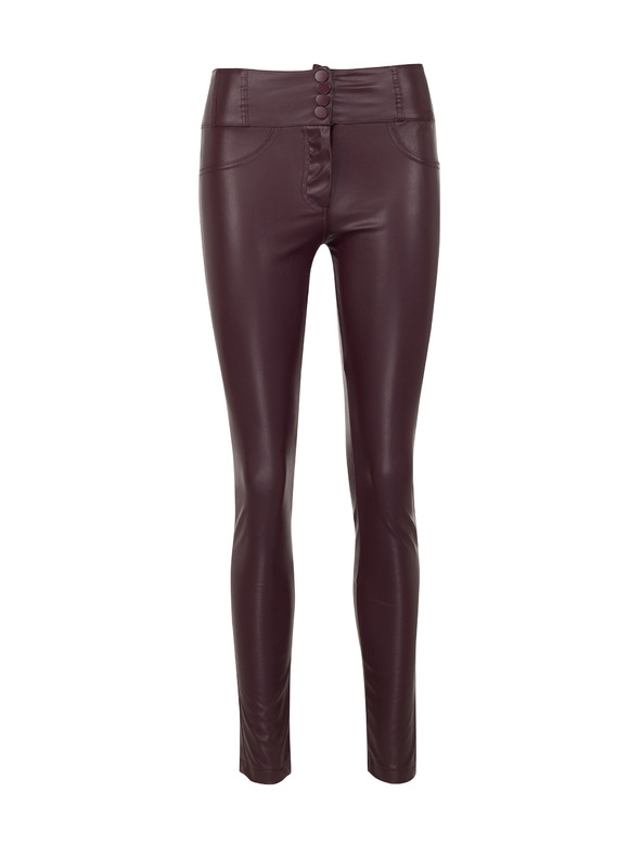 Orsay Ženske hlače od umjetne kože boje vina ORSAY