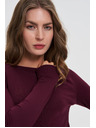 Moodo Prilegajuća bluza s dugim rukavima vinska Moodo