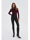 Moodo Prilegajuća bluza s dugim rukavima vinska Moodo