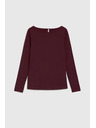 Moodo Prilegajuća bluza s dugim rukavima vinska Moodo