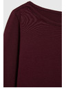 Moodo Prilegajuća bluza s dugim rukavima vinska Moodo